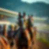 Dynamic scene of a horse race in Korea