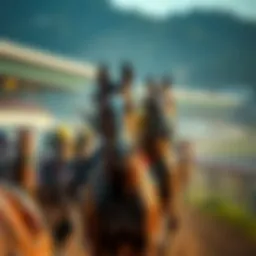 Dynamic scene of a horse race in Korea