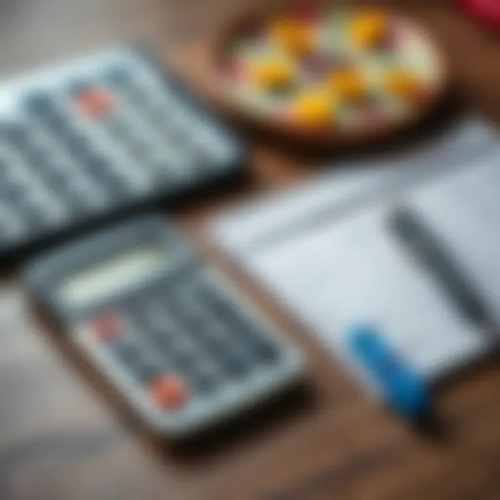 Calculator and notepad for budgeting