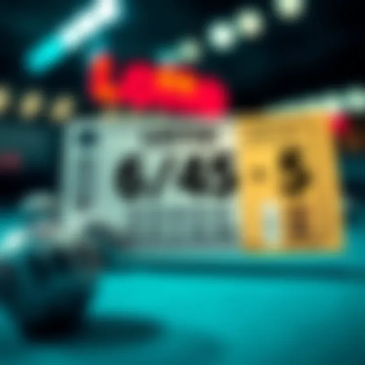 Lotto 6/45 Ticket and Draw Representation Illustration of the Lotto 6/45 ticket and draw