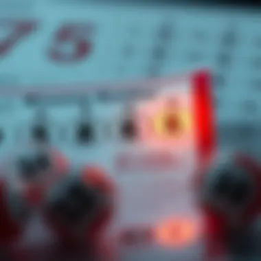 Lotto ticket with winning numbers highlighted