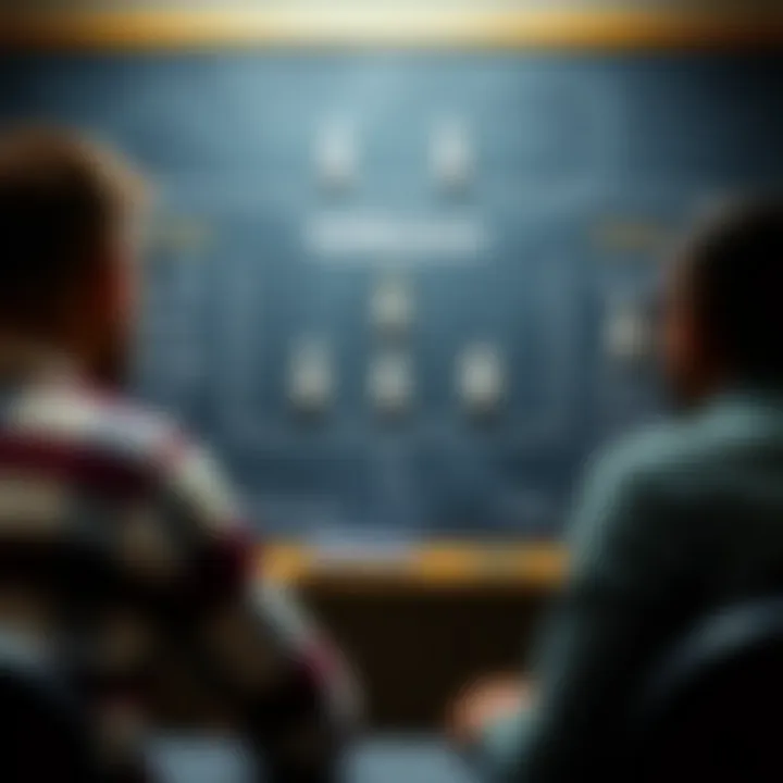 Strategic Game Planning Team strategies depicted on a chalkboard