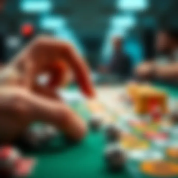 Strategic Choices in Toto Gameplay A close-up of a hand selecting Toto game pieces, emphasizing strategy.